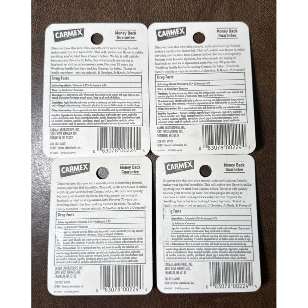Lot of 4 CARMEX Ultra Moisturizing Smooth New Flavor Vanilla Lip Balm 2011